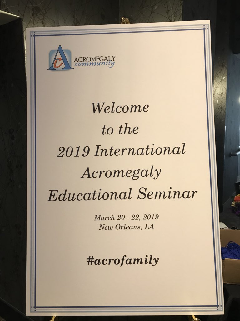 PatientWorthy's tweet photo. The 2019 International #Acromegaly  Seminar is kicking off this evening in New Orleans! #acrofamily @AcroCommunity https://t.co/bUQE927d9D