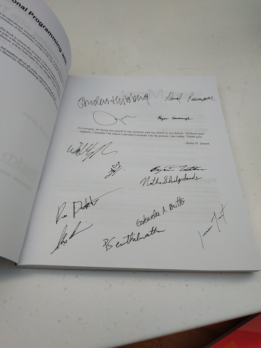 RemoHJansen's tweet image. I'm giving away a copy of my two books signed by the entire #TypeScript team. Including @ahejlsberg and @drosenwasser Reetweet for a chance to win! ☘️ You could be one of the two lucky winners #MVPBuzz #MVPSummit