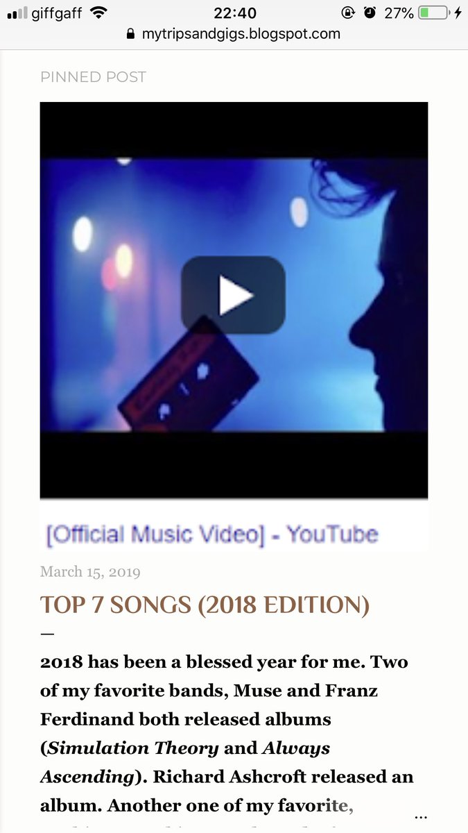 MyTripsandGigs's tweet photo. NEW BLOG POST IS UP 🔥 my top 7 songs of 2018! #music #rock #blogger #songs 
https://t.co/pv0Z9BGo0o https://t.co/sNrYI72SV9