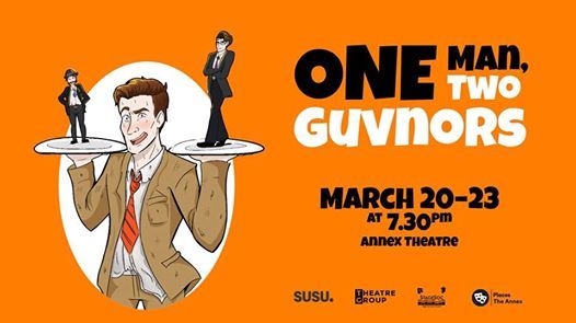 #COMEDY play: "1 MAN, 2 GUVNORS" - what could possibly go wrong? !!
only 3 more perfs: Thurs 21, Fri 22, Sat 23 March at 7.30pm

<a href="/SUSUtheatre/">SUSU Theatre Group</a>  <a href="/TheAnnexSoton/">The Annex Theatre</a>  <a href="/StageSoc/">StageSoc</a>  <a href="/unisouthampton/">University of Southampton</a>
#Southampton

<a href="/ArtsUniSouth/">Arts at University of Southampton</a> <a href="/Union_Soton/">SUSU</a> <a href="/SUSUPerform/">SUSU Performing Arts</a>
@DailyEcho <a href="/BBCRadioSolent/">BBC Radio Solent</a> <a href="/BBCSouthNews/">BBC Hampshire & Isle of Wight</a>