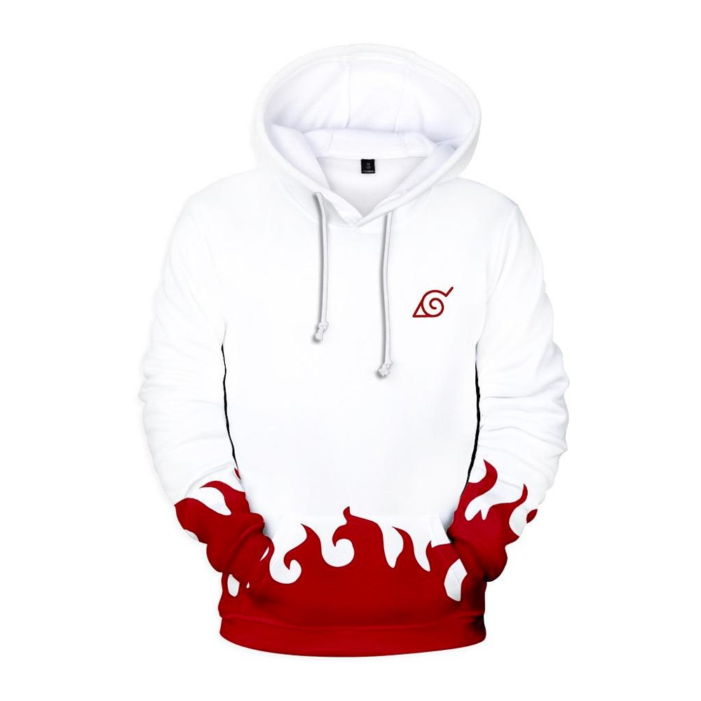 OtakuPicks's tweet photo. The #Naruto inspired #Konoha leaf hoodie is also available in white and red featuring #kanji writing on the back 😍 Available via https://t.co/SRAiMKIJv7 https://t.co/PJGraZ9XxJ