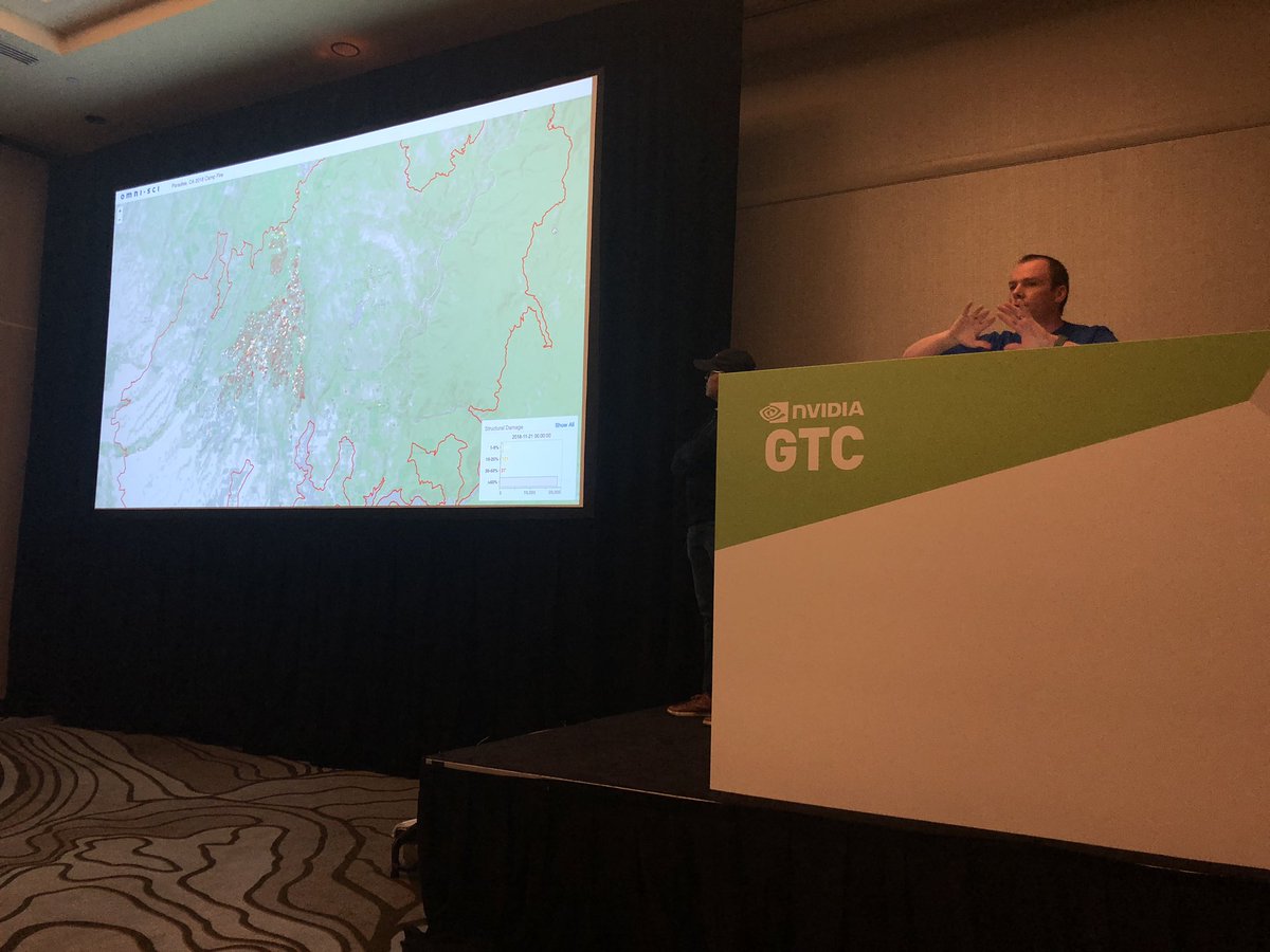 geodesigntech's tweet image. At @NvidiaAI GTC, supporting @OmniSci presenting next-gen wildfire analysis with ML.  Interactive dashboards show data from multiple satellites relating defensible space and structure survival