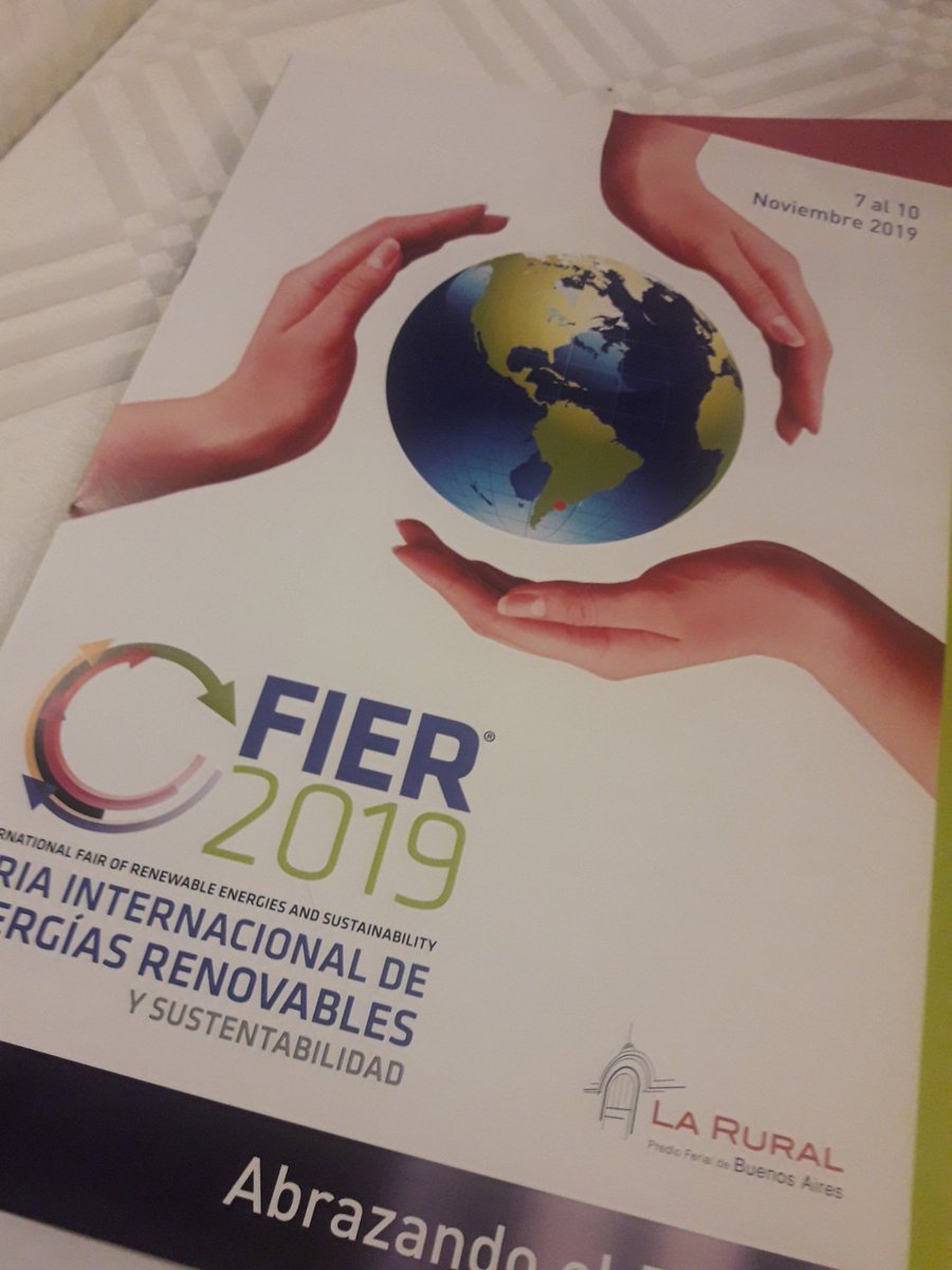 MarizuOO's tweet image. ♻️Lanzan #FIER 2019 la Feria Internacional de #EnergíasRenovables y #sustentabilidad que se realizará del 7 al 10 de noviembre próximo en @LaRural_BsAs 
#Empresas #PyMES #transporte #clima #capacitación #industria #sociedad