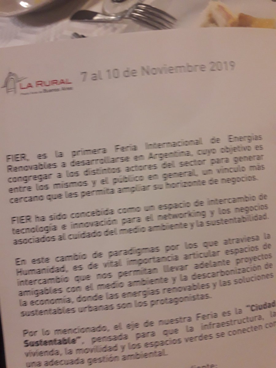 MarizuOO's tweet image. ♻️Lanzan #FIER 2019 la Feria Internacional de #EnergíasRenovables y #sustentabilidad que se realizará del 7 al 10 de noviembre próximo en @LaRural_BsAs 
#Empresas #PyMES #transporte #clima #capacitación #industria #sociedad