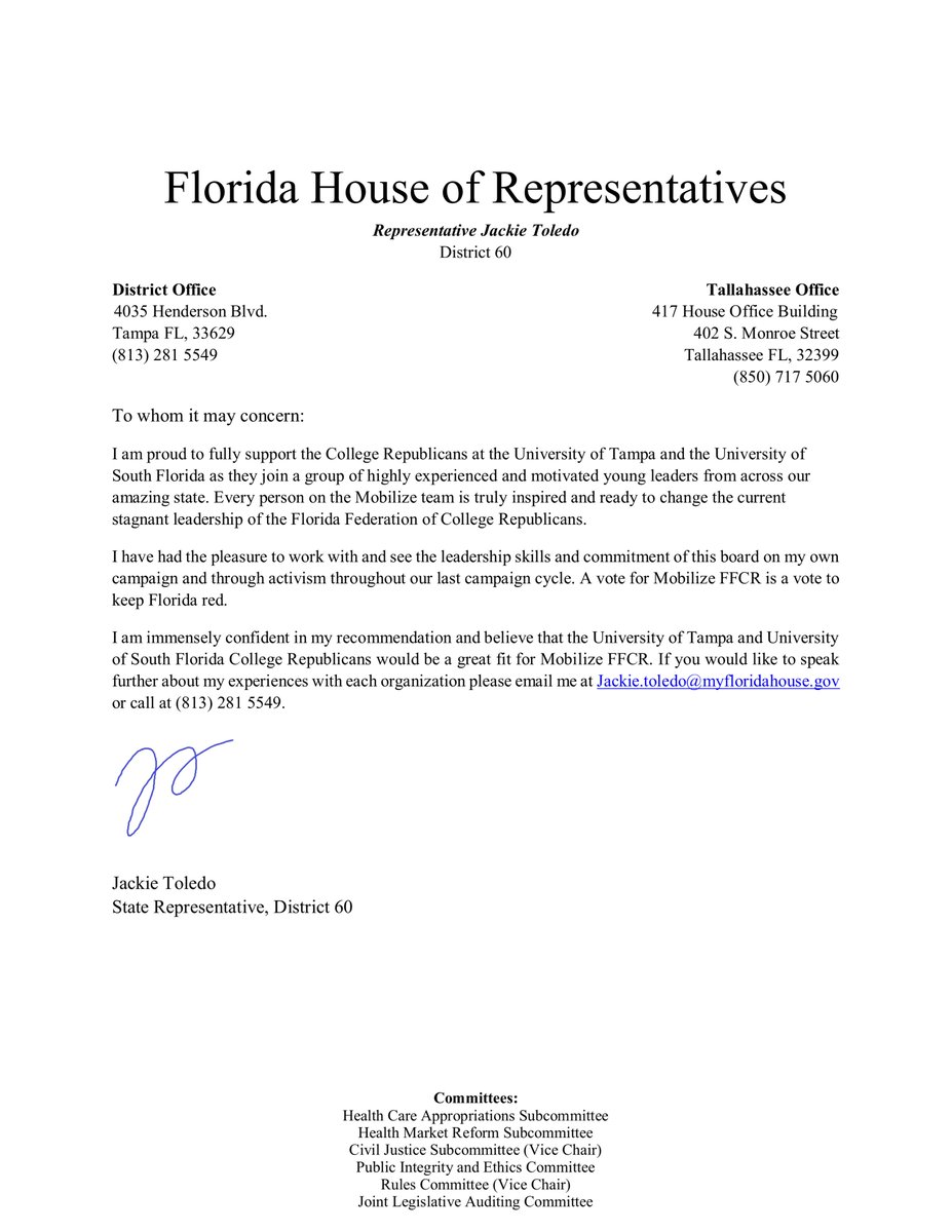 MobilizeFFCR's tweet photo. "A vote for Mobilize FFCR is a vote to keep Florida red" - Representative Legend Jackie Toledo
Need we say more? We are beyond honored to have earned State Representative @ToledoForTampa's endorsement as we head to convention!
#MobilizeFFCR #EnhanceExpandEnergize #Sayfie #Flapol https://t.co/A2geO4Cvoj