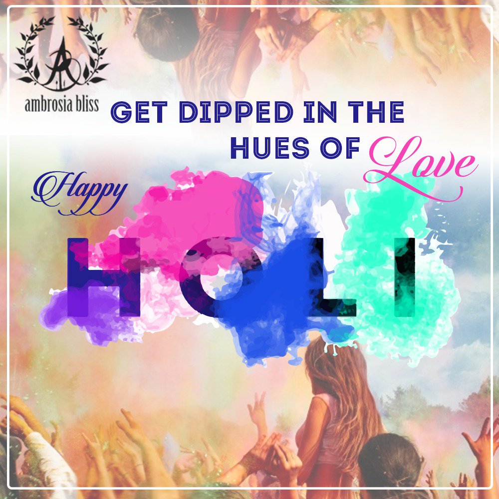 Ambrosiabliss1's tweet photo. Splash some colours, burst those water balloons, make sure you have a great #Holi this year. #HappyHoli from team #AmbrosiaBliss https://t.co/khIdMSfSVr