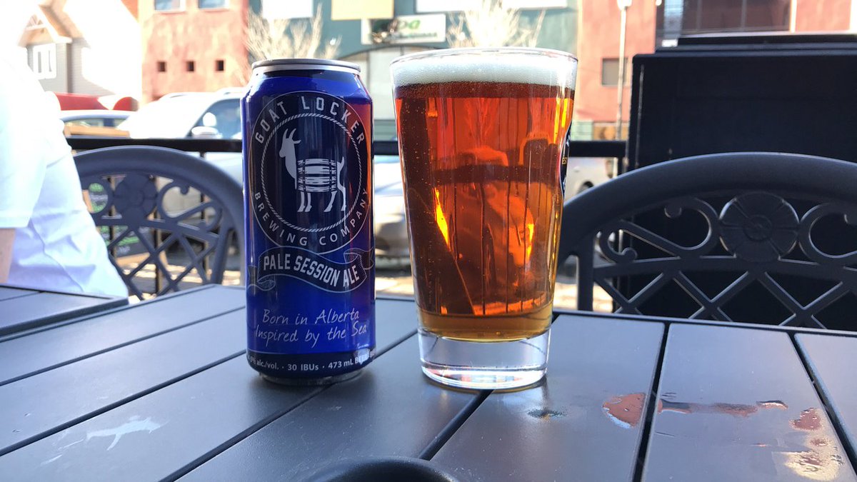 goatlockerbeer's tweet photo. First patio drinks of the year at @SideStreetYYC! It definitely makes the beer taste better after a long, cold winter 🐐🍻 #GetTheGoat #SpringIsHere #DrinkLocal #SupportLocal #AbCraftBeer #PaleSessionAle https://t.co/rZ6uxgCDZ3