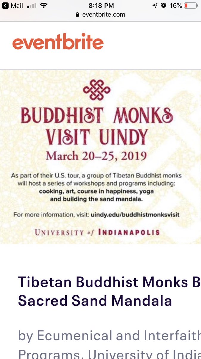 katiehc's tweet photo. Well this was a nice way to wind down... a lovely talk on rituals and altar building by Buddhist monks visiting @uindy. They draped the white (for peace) khata over the interfaith altar to honor all religious paths and guests. Love that this is happening in #SoIndy ❤️🙏 https://t.co/sDLoo5KHlf