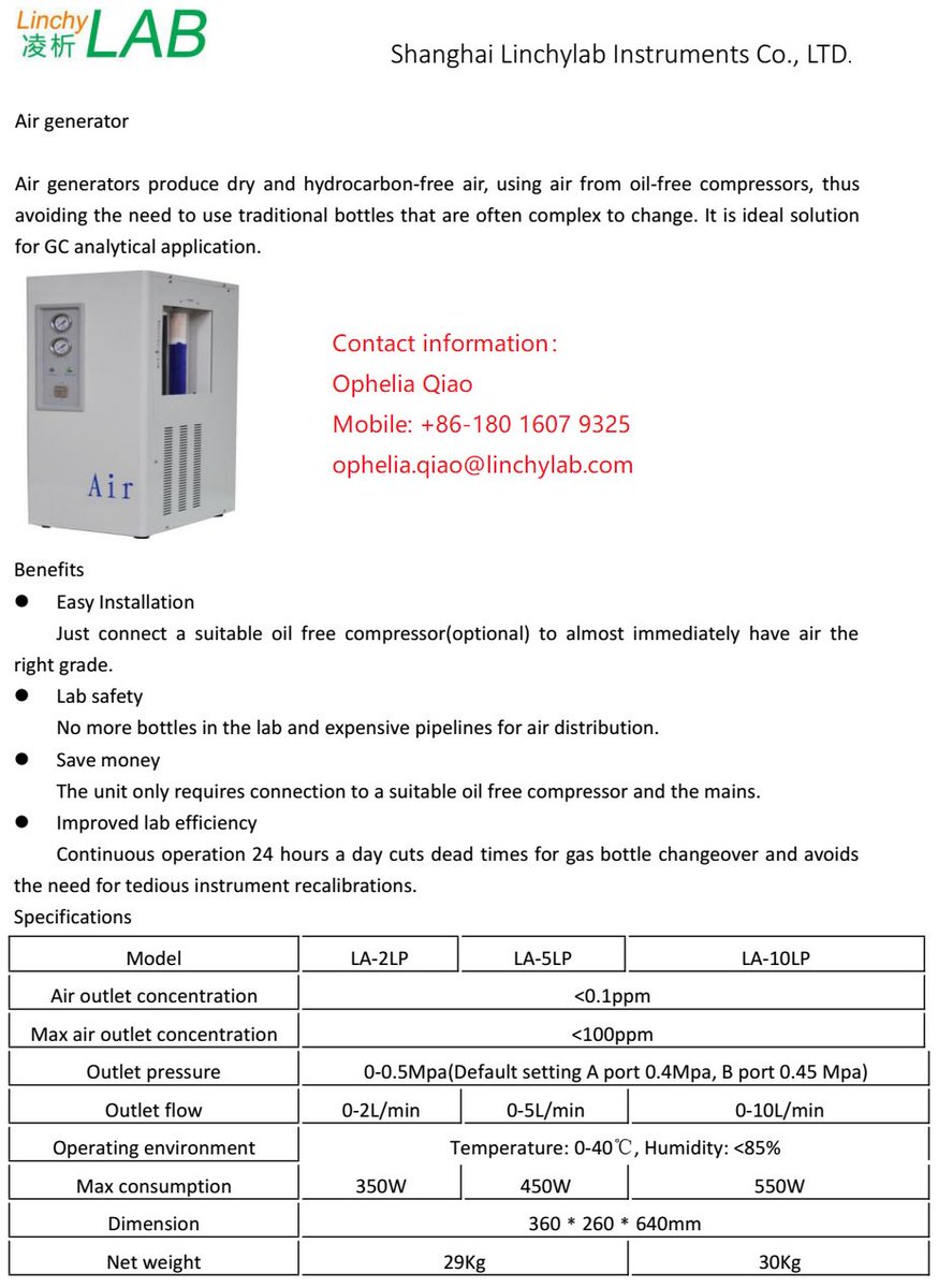LinchylabI's tweet image. #airgenerator #hydrogengenerator #analyticalbalance