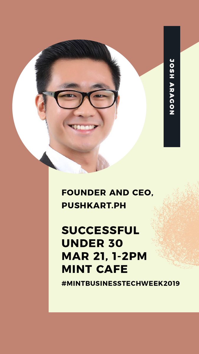 mintschool's tweet photo. For our last day at #SuccesfulUnder30 talk series, we will have Josh Aragon of https://t.co/uDtChh942S,  and Josh Supan of Expanse. See you all at the Caf later at 1PM! #MINTBusinessTechWeek2019 
#TheresNoStoppingMINT https://t.co/mqY9nIASUV