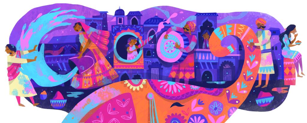 Holi is called the “festival of colors" thanks to its unique powder-throwing tradition, but it's also known as the “festival of love," a time for coming together &amp; positivity.

Thanks to guest artist <a href="/chaayaprabhat/">Chaaya</a> for creating today's #GoogleDoodle! → bit.ly/2uiRVfB