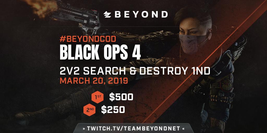 eUnited's tweet photo. Now LIVE on @Twitch! $750 is on the line in tonight's #BeyondCOD Search & Destroy Finals hosted by @TeamBeyondnet!
📺 https://t.co/rgQz6u9U0P https://t.co/B01aFv5l9e