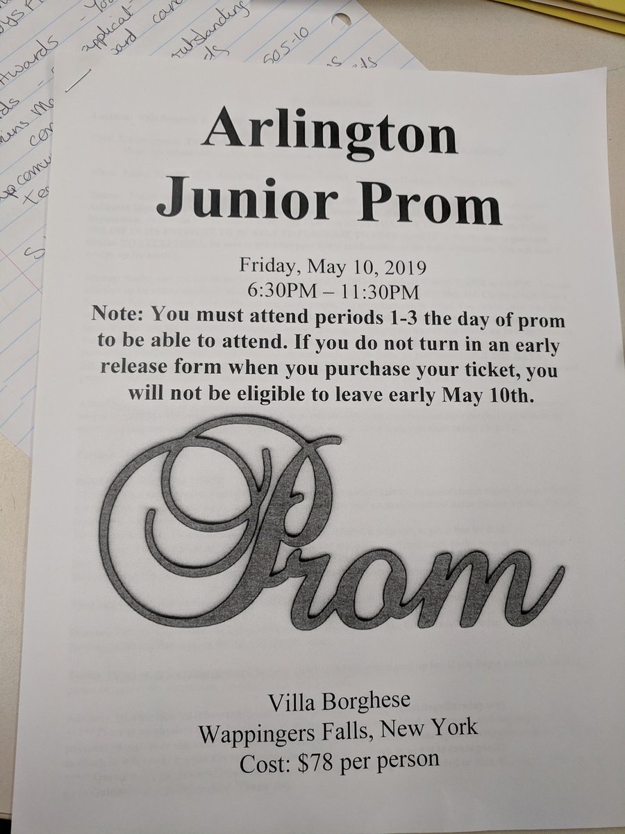 Hot off the press  - the junior prom packet. Available in the house office