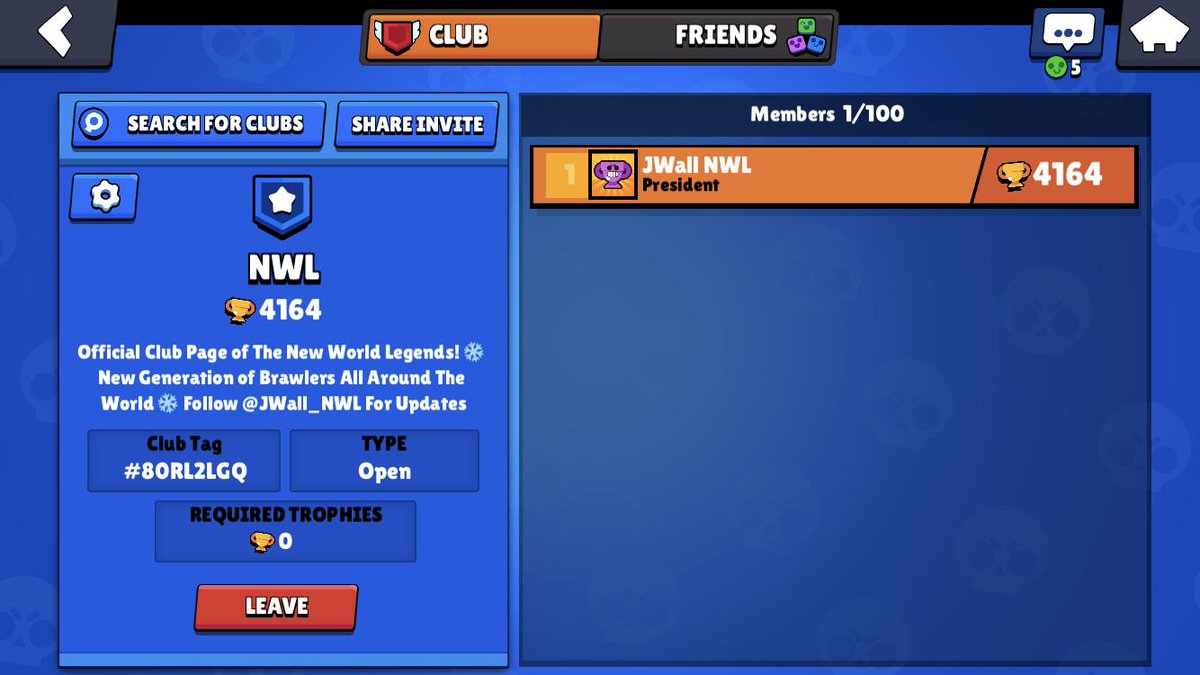 JWall_NWL's tweet photo. ❄️Join The Official @NewWorldLegends Brawl Stars Club Page!❄️

•Club Tag: #8ORL2LGQ
•OPEN TO ALL BRAWLERS!
•Leader Discord: JWallNWL#0773

@ShoutGamers @ShoutRTs @FlyRts @BlazedRTs @Demented_RTs @Mighty_RTs @DripRT @GFXCoach @PromoteGamers @SGH_RTs @FEAR_RTs @Agile_RTs https://t.co/KW1cRuBrM2