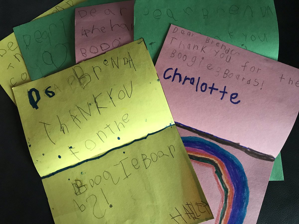 bgale_n's tweet photo. Great end to my day: thank you cards from @DonorsChoose Mrs. Mitchell’s kindergarten students! Boogie Boards to Take Risks, Grow Confidence and Succeed! #sharethanks #wigglewhileyouwork https://t.co/vBHd1j0SSq