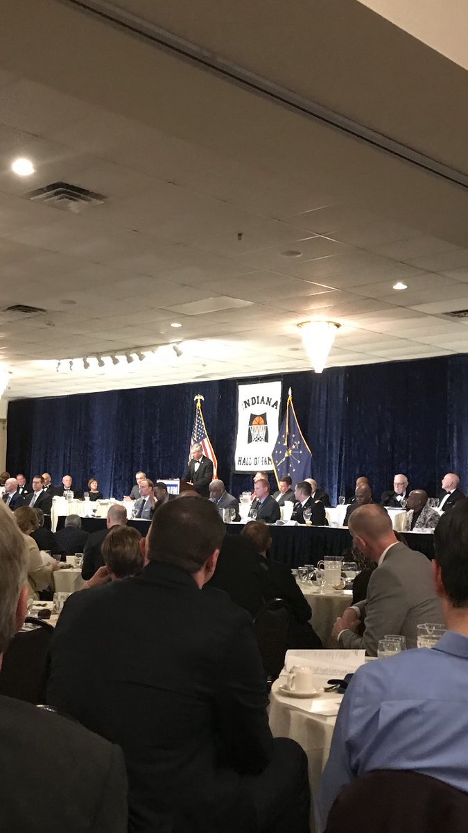 MUPresidentDan's tweet photo. Congratulations to our former @muknights coach John Grimes for being inducted into the Indiana Basketball Hall of Fame and receiving the 2019 Indiana Pacers Silver Medal. It’s an honor to be here to celebrate you tonight. #goknights! https://t.co/tzIIJ1SLpK