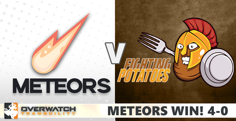 GalacticOWT's tweet photo. Meteors come out with the win against Team Fighting Potatoes with our first 4-0 of the season. Fun games guys, keep on fighting! #MeteorsShower☄️ https://t.co/FhLP4pjvj1