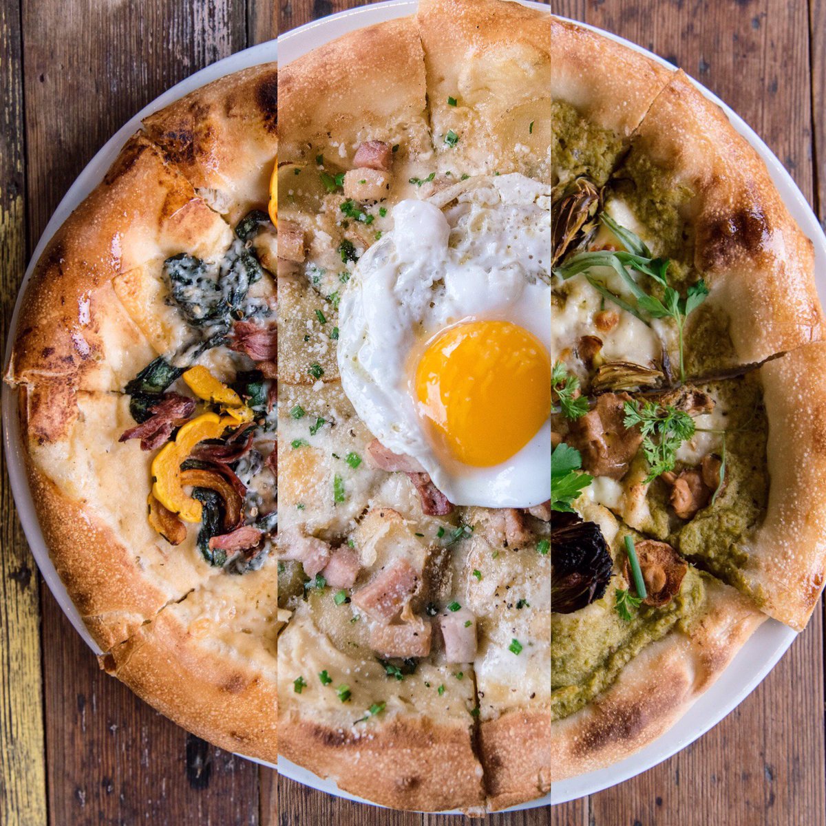 💚  Yukon Potato Pizza
💚 Braised Duck Pizza
💚 Chanterelle &amp; Artichoke Pizza
Fresh artichoke, delicata squash, braised duck &amp; pancetta from our café &amp; butcher shop <a href="/RevivalMarket/">Revival Market</a>. Just a few elements in Coltivare's exciting new pizzas:
#ColtivareHouston #AgricoleHospitality