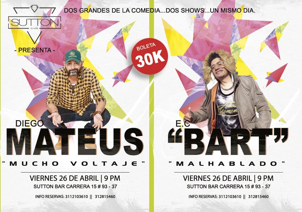 marialepr95's tweet photo. Reservas conmigo! Nos vamos con comedia por lo alto! #SuttonClub @BARTCOMEDY_ @diegomatteus https://t.co/wrB1jAEoh0