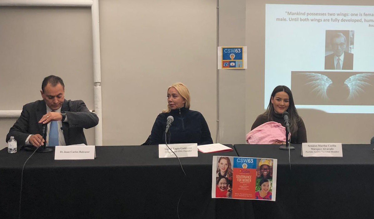 mmarquezags's tweet photo. Un honor participar en la #63CSW de la @ONUMujeres y en el panel #WomenForGovernance en el que expuse parte de mi trabajo legislativo a favor de la protección de la maternidad, equidad de género y empoderamiento de niñas y mujeres. https://t.co/UjHoWluUky