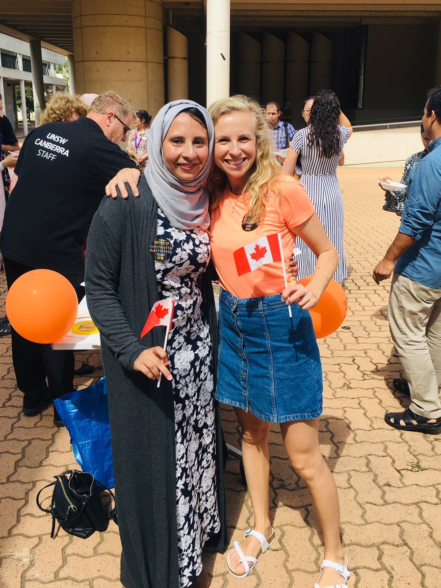 KPontbriand's tweet photo. Celebrating #HarmonyDay and #diversity with Québécois and Egyptian treats @UNSWCanberra ! #MaplePie #poudingChômeur https://t.co/buCv7oonvB