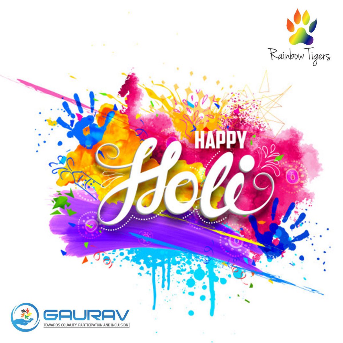 tigers_rainbow's tweet photo. We wish you Happy and Safe Holi to you and your loved ones. 
#GAURAVCBO #Holi #Holi2019 https://t.co/TvG0Nb6oOV