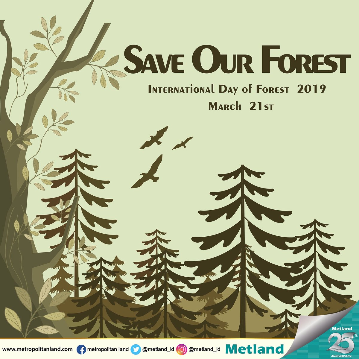 MetlandHousing's tweet photo. Selamat Hari Hutan Sedunia!!

Yuk #MetlandPeople mari kita selalu lestarikan dan menjaga hutan hutan kita di Indonesia agar tetap terjaga. Lestarikan Hutan lindungi kehidupan.

#MetlandPeople #HariHutanSedunia #Hutan #HariBesar #MetropolitanLand #MetlandCard #Lingkungan #Nature https://t.co/YdLF84xIdz