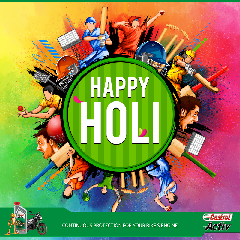 CastrolActivIN's tweet photo. Cruise through those colourful streets. We have your ride covered with our #ContinuousProtection. Wishing you all a #HappyHoli ! https://t.co/FUu2XXxntG