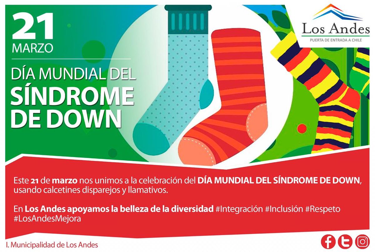 Con motivo de conmemorar hoy 21 de marzo el “Día Mundial del Síndrome de Down”, me adhiero a tan significativa fecha, reafirmando mi compromiso con este grupo etario. La inclusión es tarea de todos!