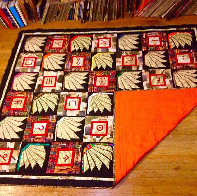 metroproof's tweet image. March is National Craft Month! Here's a very editorial quilt, crafted by one of Metroproof's own! @Scheiner_Pants #nationalcraftmonth2019 #metroproof #proofreadingservices #editorialservices #wordsmithing