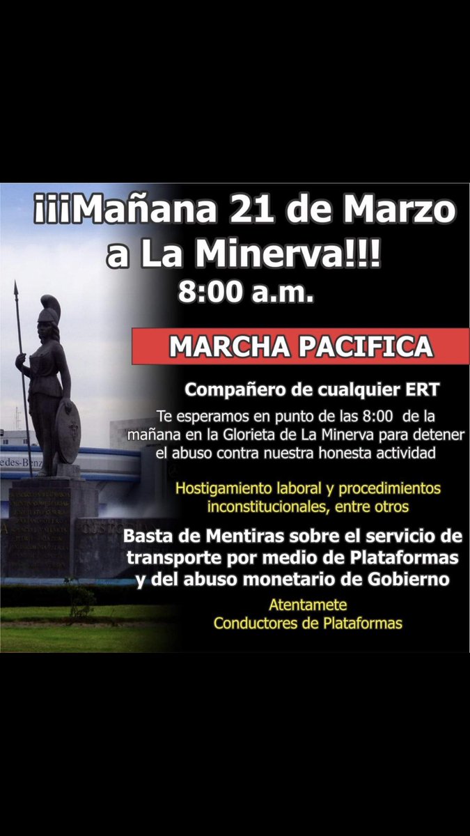 amirzahir's tweet photo. Les aviso que mañana habrá marcha Pacifica #ubermexico #didimexico #Cabify #UberDriver #DidiDriver #CabifyDriver #ERTjalisco @Trafico_ZMG @El_Universal_Mx @TelevisaGDL @GDLNoticiasC4 @AztecaJalisco @JaliscoVial @GobiernoJalisco @ZapopanGob https://t.co/bmLXd9U6O9