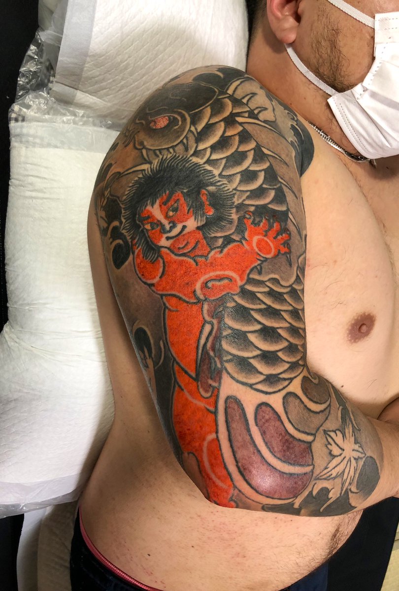 刺青原画　彫鉄　昭和　和彫　アート 刺青原画 彫鉄 昭和 和彫 アート 額 太彫り ぼかし 2h #和彫り #彫