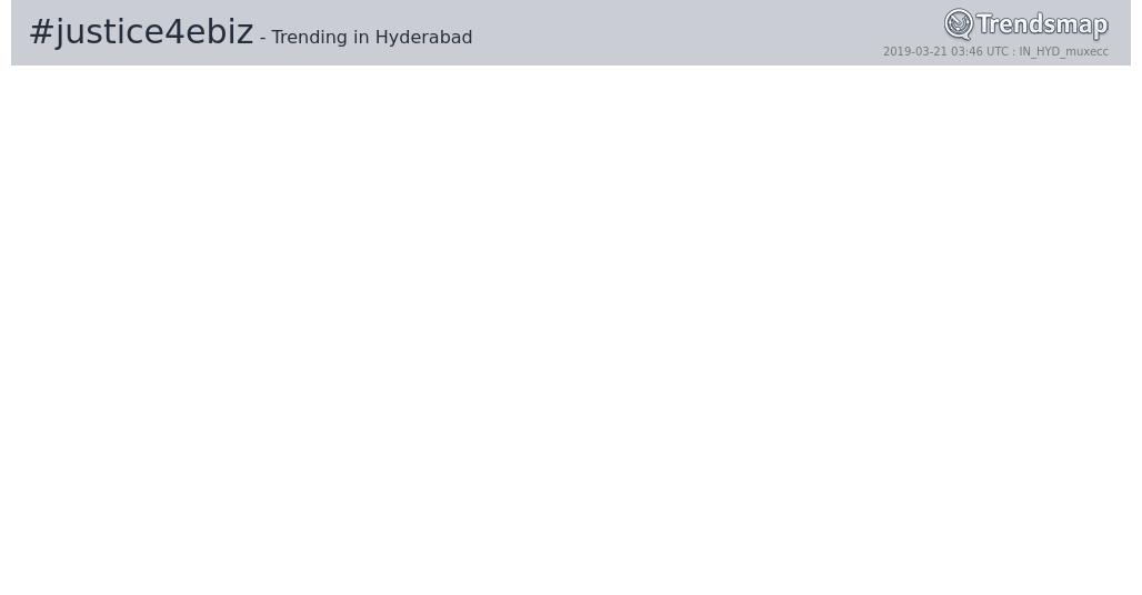 TrendsHyderabad's tweet photo. #justice4ebiz is now trending in #Hyderabad

https://t.co/n0gYqbzptJ https://t.co/96E3siSYK5