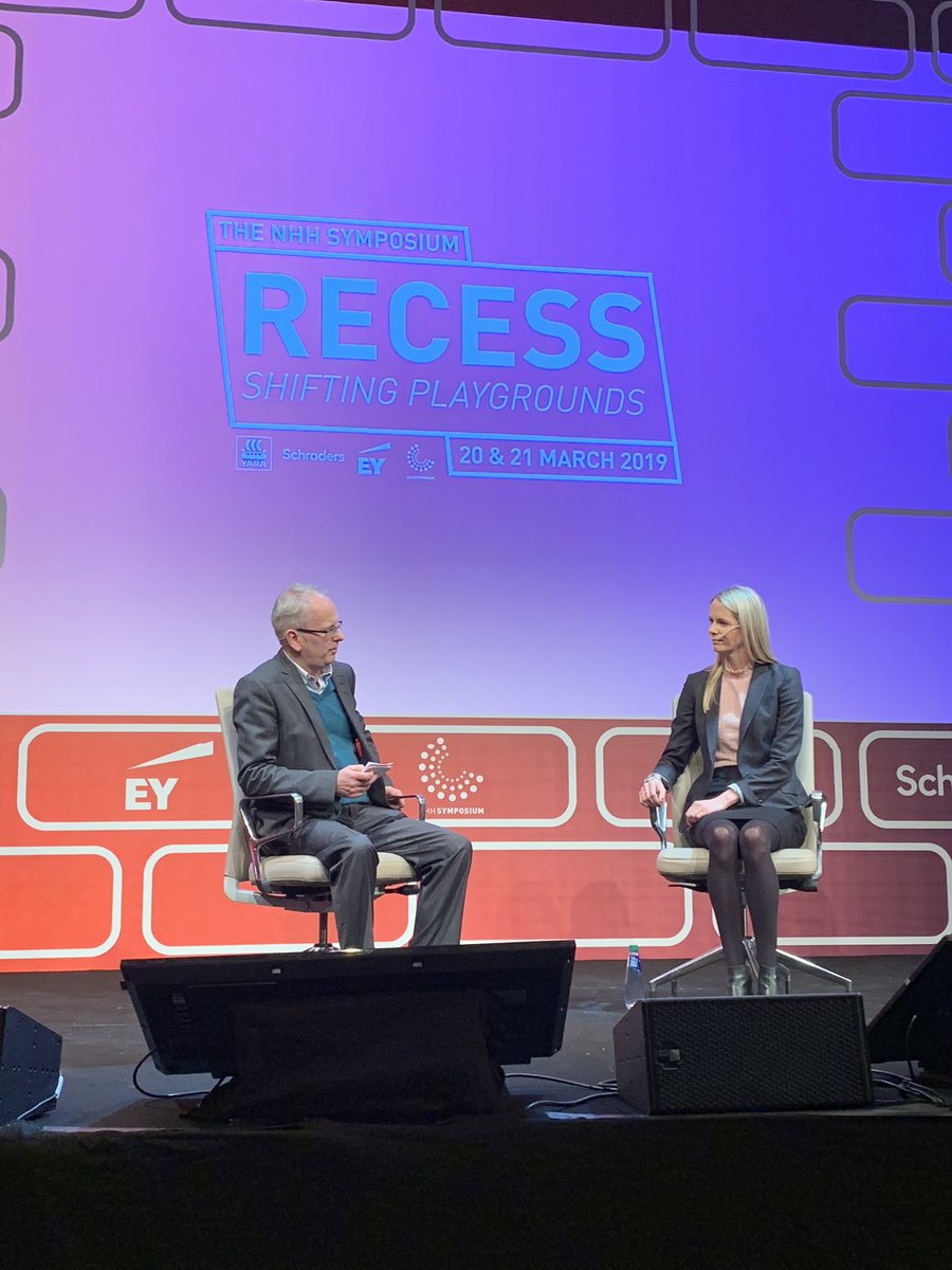 therese_egeland's tweet photo. A great kick off of day 2: dialogue between Henrik Syse and Cathrine Thorleifsson - Businesses are important in a more polarized world to provide meaning, recognition and identity for people #symp19 https://t.co/OOAa5cZZOe