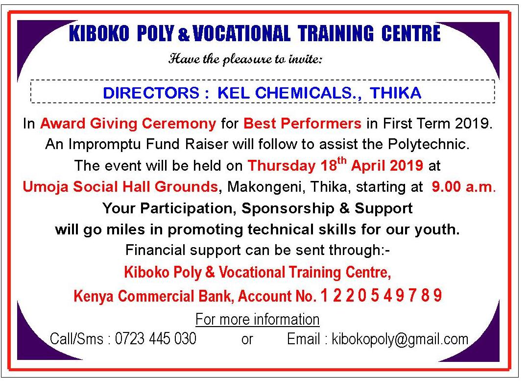 @kelchemicals , We kindly request for your kind hand in the processes of technically empowering our youth from Matharu, Umoja, Gachagi & Nanazi slums.