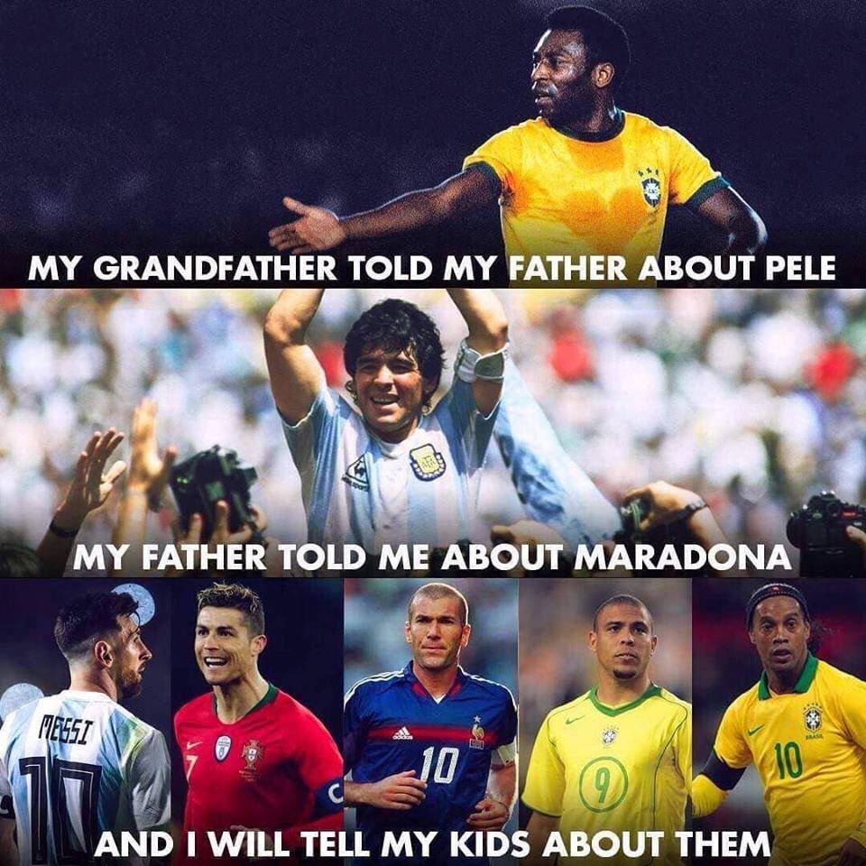 Jake X:ssä: How true is this!!! #Pele #Maradona #Zidane #Messi #Ronaldo  #RonaldoR9 #R9 #Ronaldinho #footballsgreatest  / X