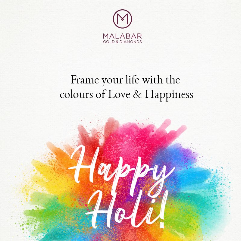 Peace from white, Power from red, Development from green and Courage from blue. 
May this festival add all colours in your life. Happy Holi!
#Holi #Colours #MalabarGoldAndDiamonds #Jewellery