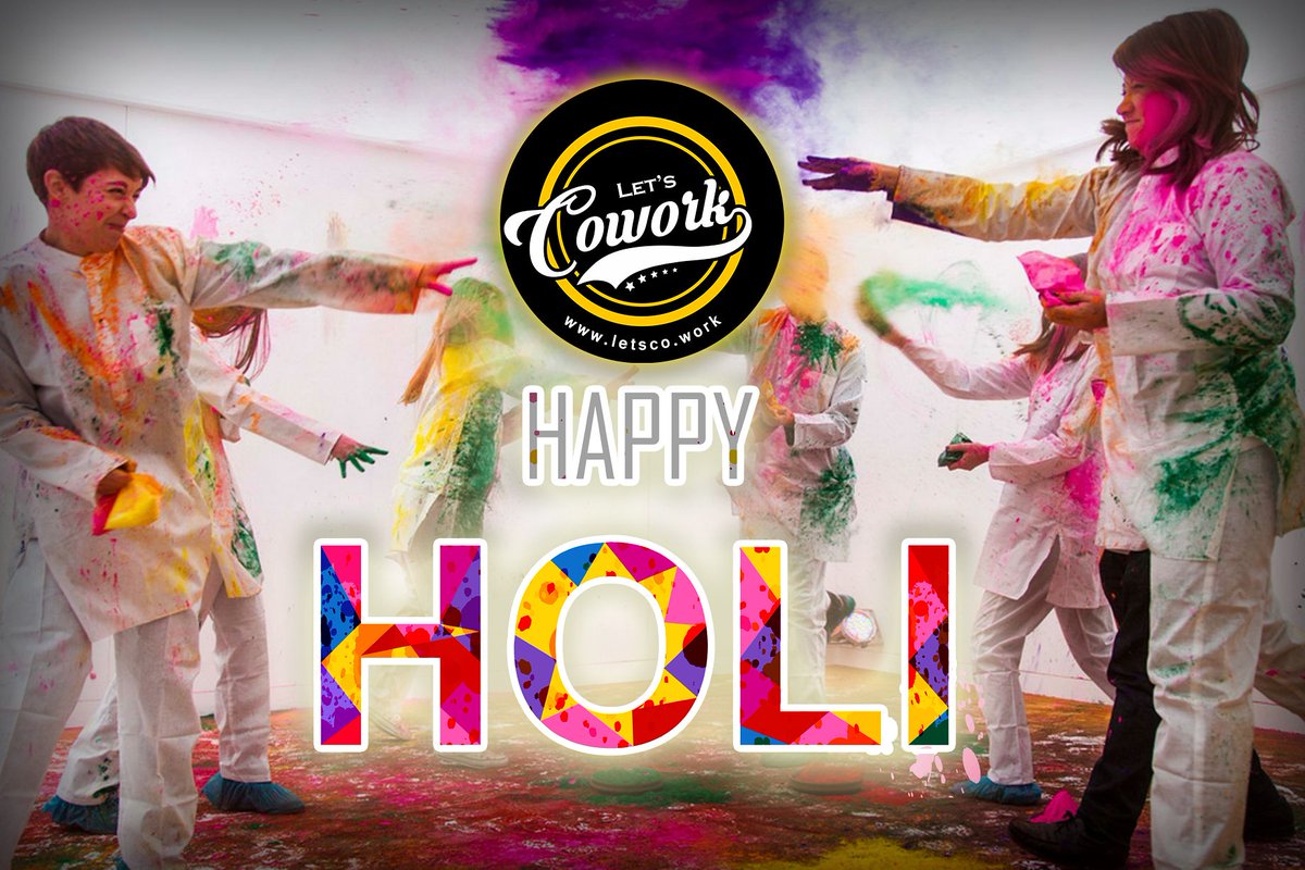 letscowork_'s tweet photo. Happy Holi 2019 #letscowork #HappyHoli #Holi #Holi2019 #coworkingspace #coworker #coworkers #Delhi #hauzkhasvillage #FestivalofColors #vibrantdelhi #colors #HoliHai https://t.co/pJYNAg7qXS