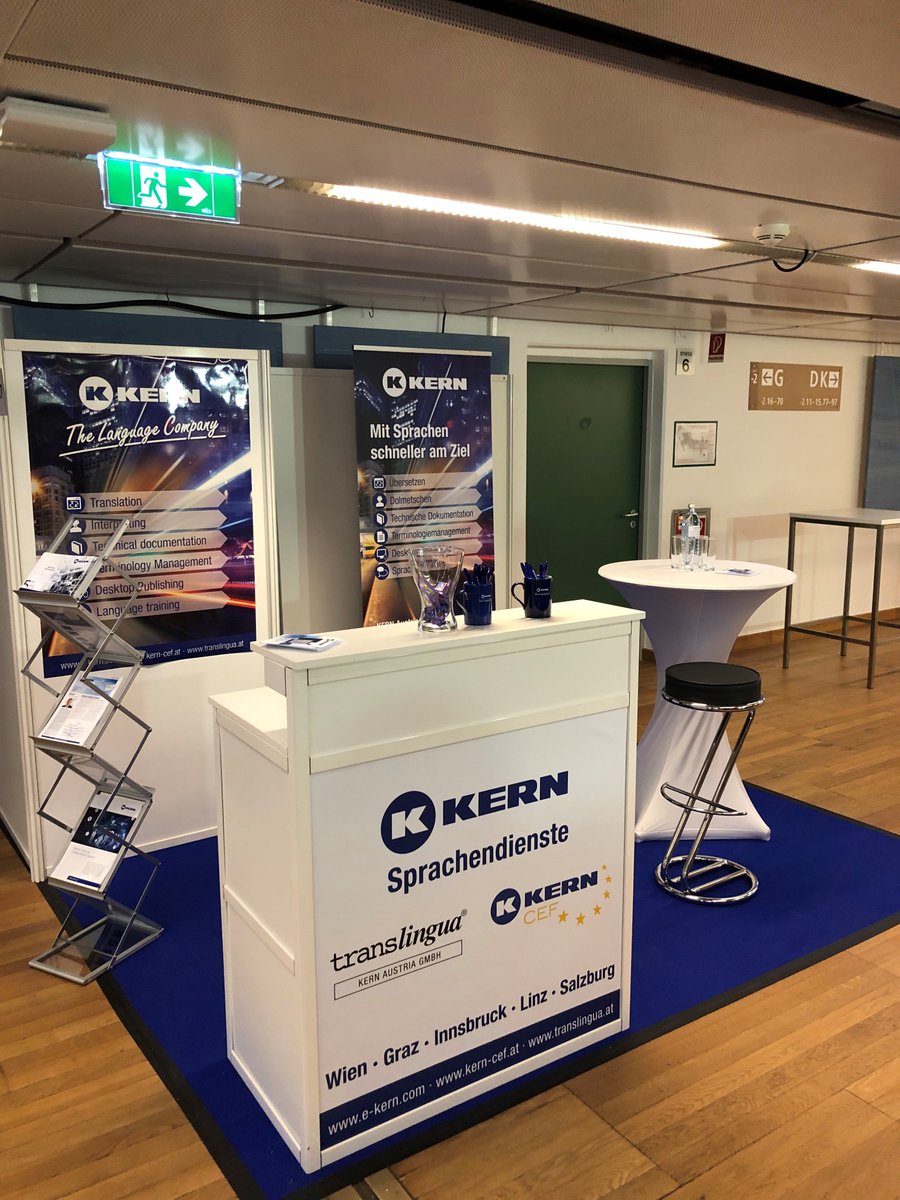 kern_ag's tweet photo. So sieht unser Messestand auf der @tekom-Frühjahrstagung in Wien aus! 😊 Wir freuen uns heute und morgen auf zahlreiche Besuche und interessante Gespräche! Ihr findet uns an Stand 17. 😉#tekom #Tagung #Messe #Aussteller #KERNGroup #Besucher #Wien #Austriacentervienna #Vienna https://t.co/yinHZNKBYo