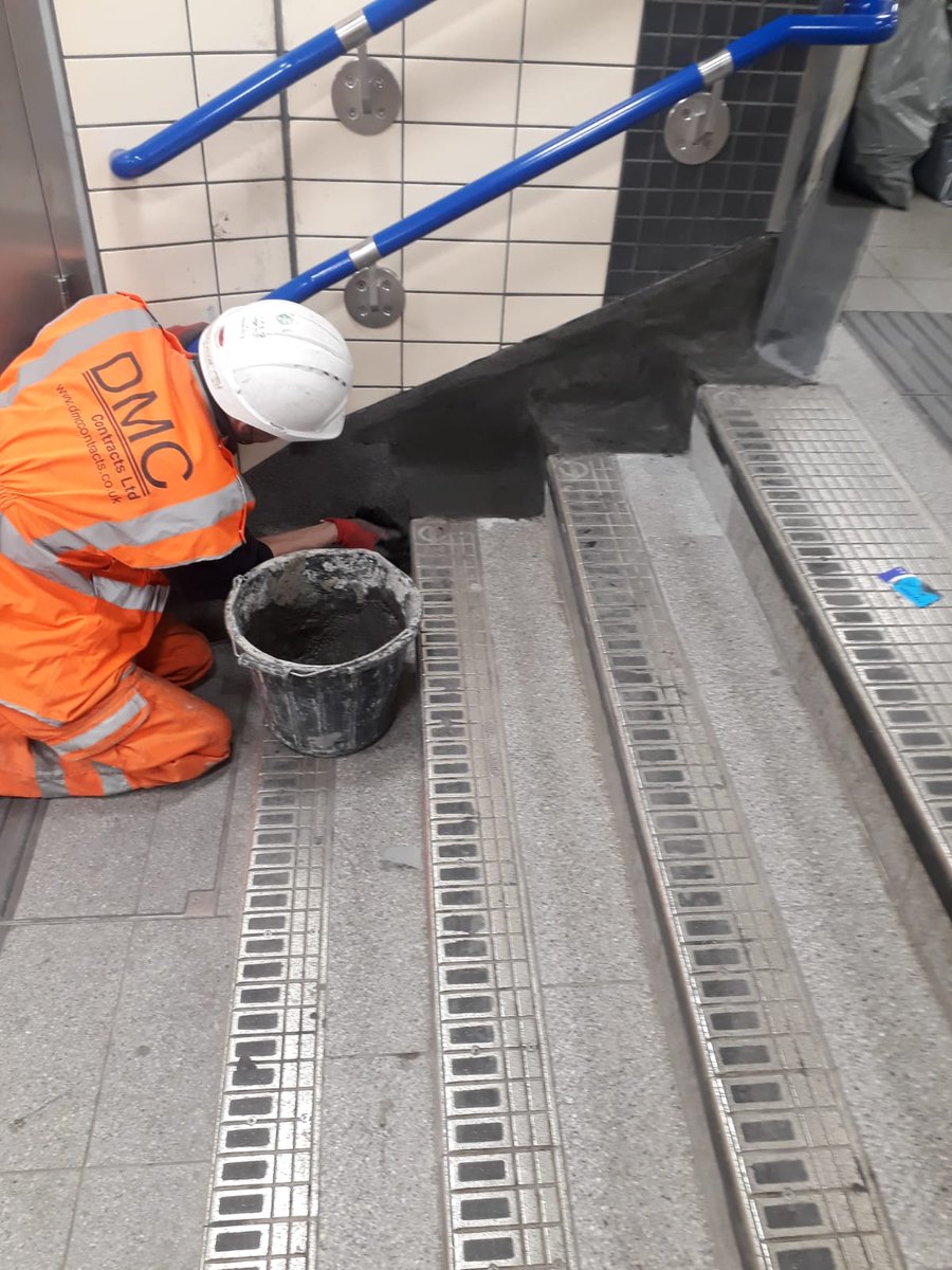 DMCContractsLtd's tweet photo. Installation of Insitu stringers to the stairs at Victoria Station as part of the Victoria Station Upgrade for @TaylorWoodrow1 and @BAMNuttall as part of a joint Venture!

#Taylorwoodrow #tiling #floor #tiles #station #VictoriaStation #upgrade https://t.co/vEDvtB6Rog