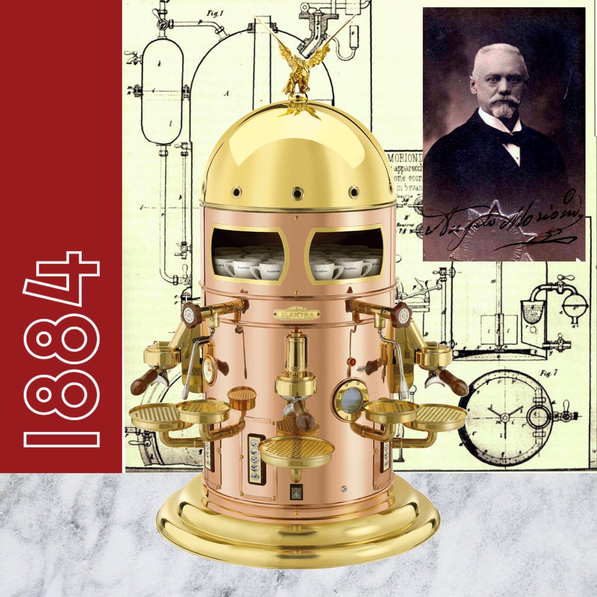 Hotshotscater's tweet photo. I give you the inventor of the Espresso Machine! 

Angelo Moriondo of Turin, Italy, who was granted a patent in 1884

Read more: https://t.co/NqMnqfMB8V
Give the gift of Smithsonian magazine for only $12! https://t.co/bc0BYJNJpI
Follow us: @SmithsonianMag on Twitter https://t.co/uxdOvsJvzd