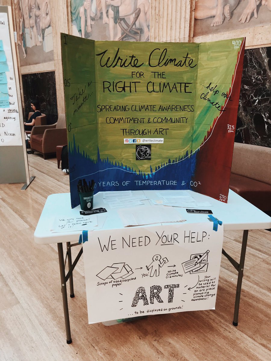 WriteClimate's tweet photo. Stop by Clark Hall this week and #writeclimate to tell us and the UVA community why we should have the #rightclimate! https://t.co/oi9ogel9ij
