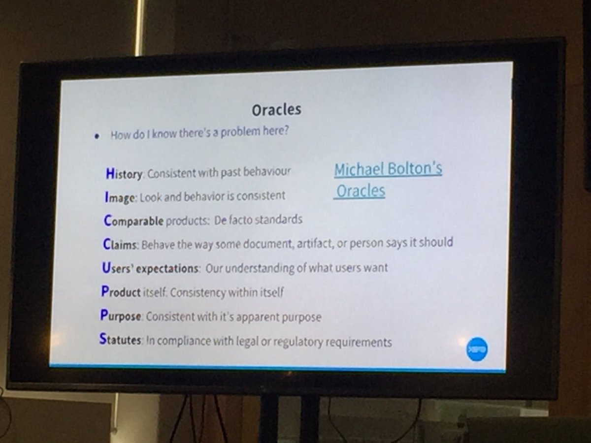 lindsay_jopson's tweet photo. Pretty cool mnemonic presented by @marznz to think about testing. 🧐 🕵️‍♀️ https://t.co/eseJ1H9pKg