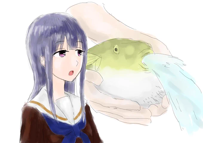 水吐いてるフグのモノマネをするみぞれ 
