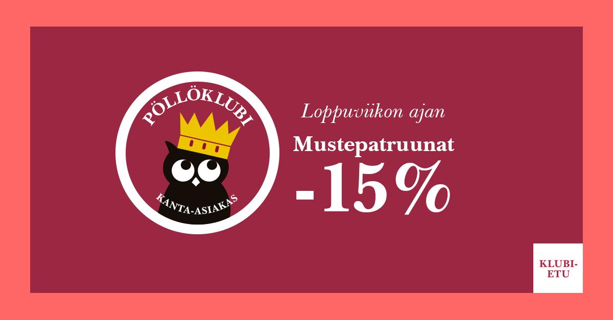 Suomalaisen Kirjakaupan Pöllöklubin kanta-asiakkaille HP:n, Canonin ja Epsonin mustepatruunat -15% loppuviikon ajan! Lue lisää: bit.ly/klubilaisille-…