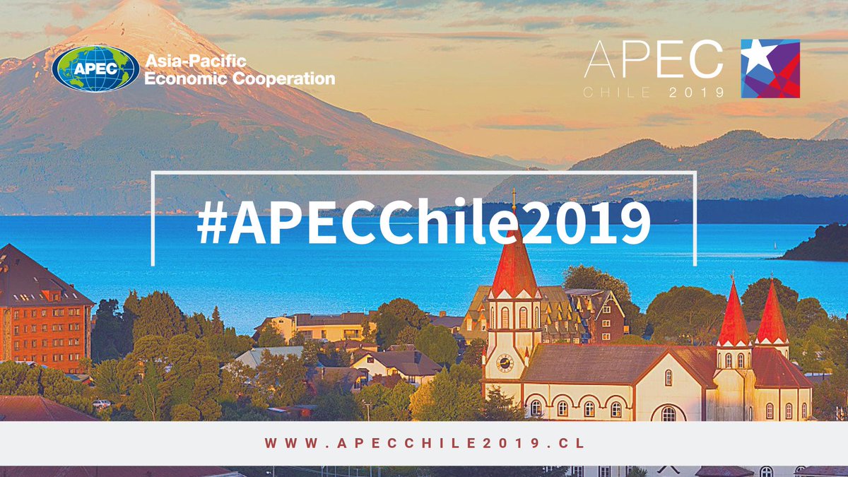 APEC's tweet photo. APEC has been working for 30 years to advance #trade and #investment in the Asia-Pacific region. The work will continue this year! Follow us for all the latest updates from our meetings in Chile and join the conversation with this hashtag: #APECChile2019 https://t.co/3zyOeIAJwB