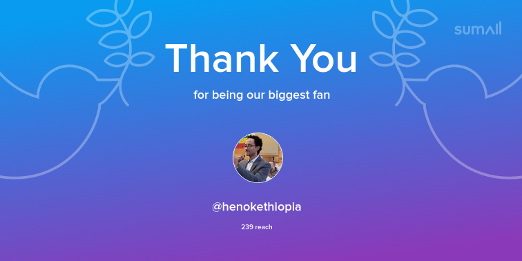 TensaeG's tweet photo. Our biggest fans this week: @henokethiopia. Thank you! via https://t.co/cscl5QP2pz https://t.co/7GvSUZMOI8