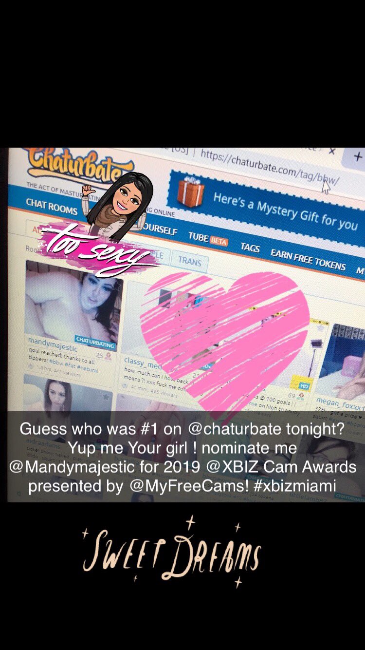 TW Pornstars Mandy Majestic. Twitter. Guess who was 1 on chaturbate tonight? Yup me Your