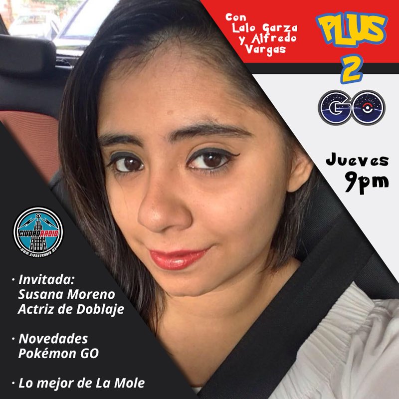 Plus2GoRadio's tweet photo. Este jueves invitada de lujo @susanitis22 en @Plus2GoRadio por @ciudadradiomx con @LaloGarx y @AlfredoTrota en punto de las 21:00 hrs. Además lo mejor de @lamolemx por nuestros amigos de @frik_in por: https://t.co/dLmyz7imNm https://t.co/sLURzXCE2n