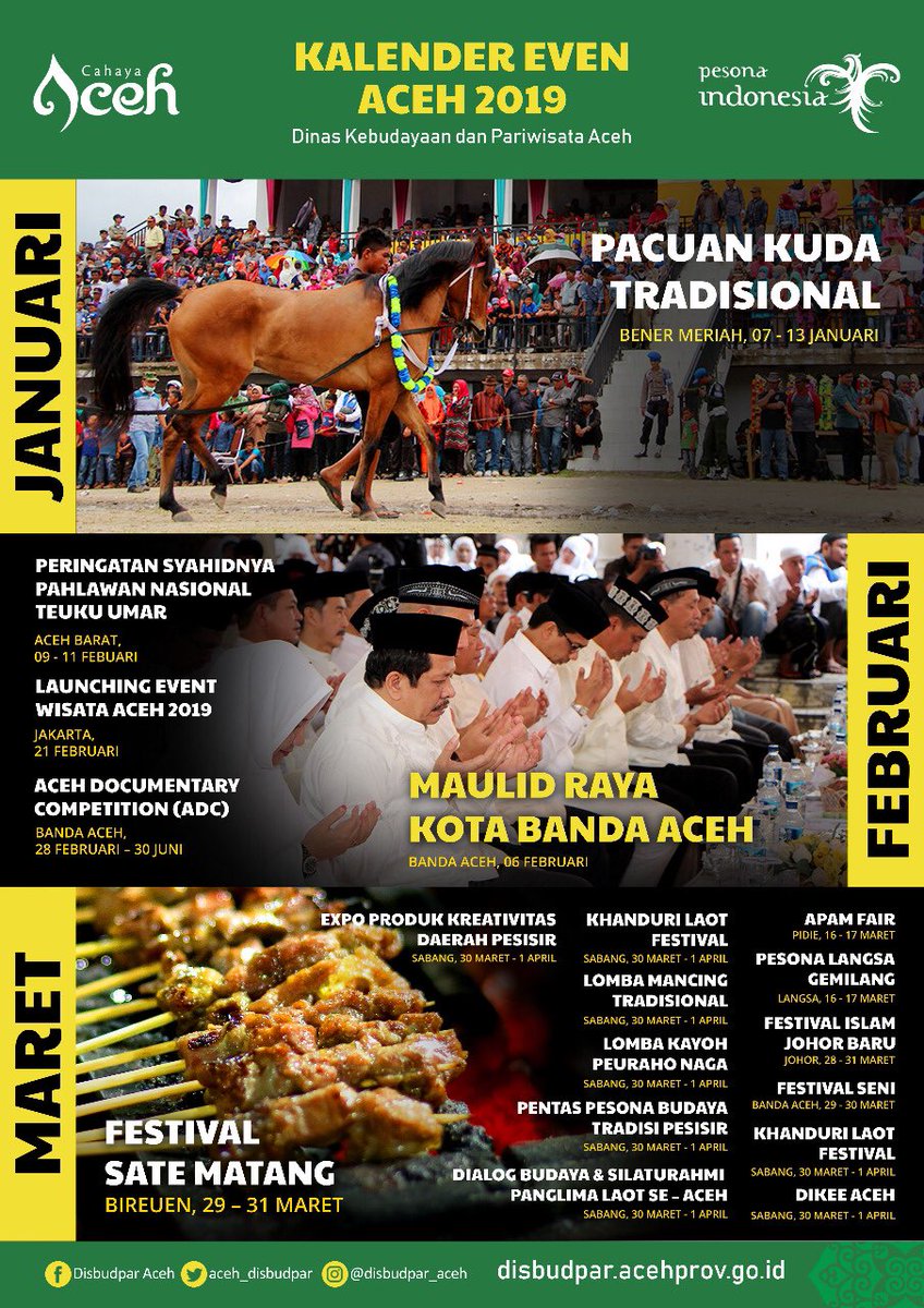 Kalender even Aceh 2019 (versi per triwulan) sudah rilis di situs kami, sila dicek di bagian unduh ⬇️ 🇮🇩 #cahayaaceh #PesonaIndonesia